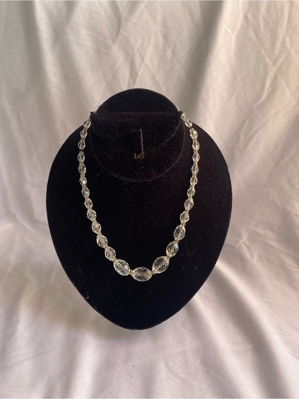Clear Faceted Bead Necklace for Women - Sparkling Crystal Look